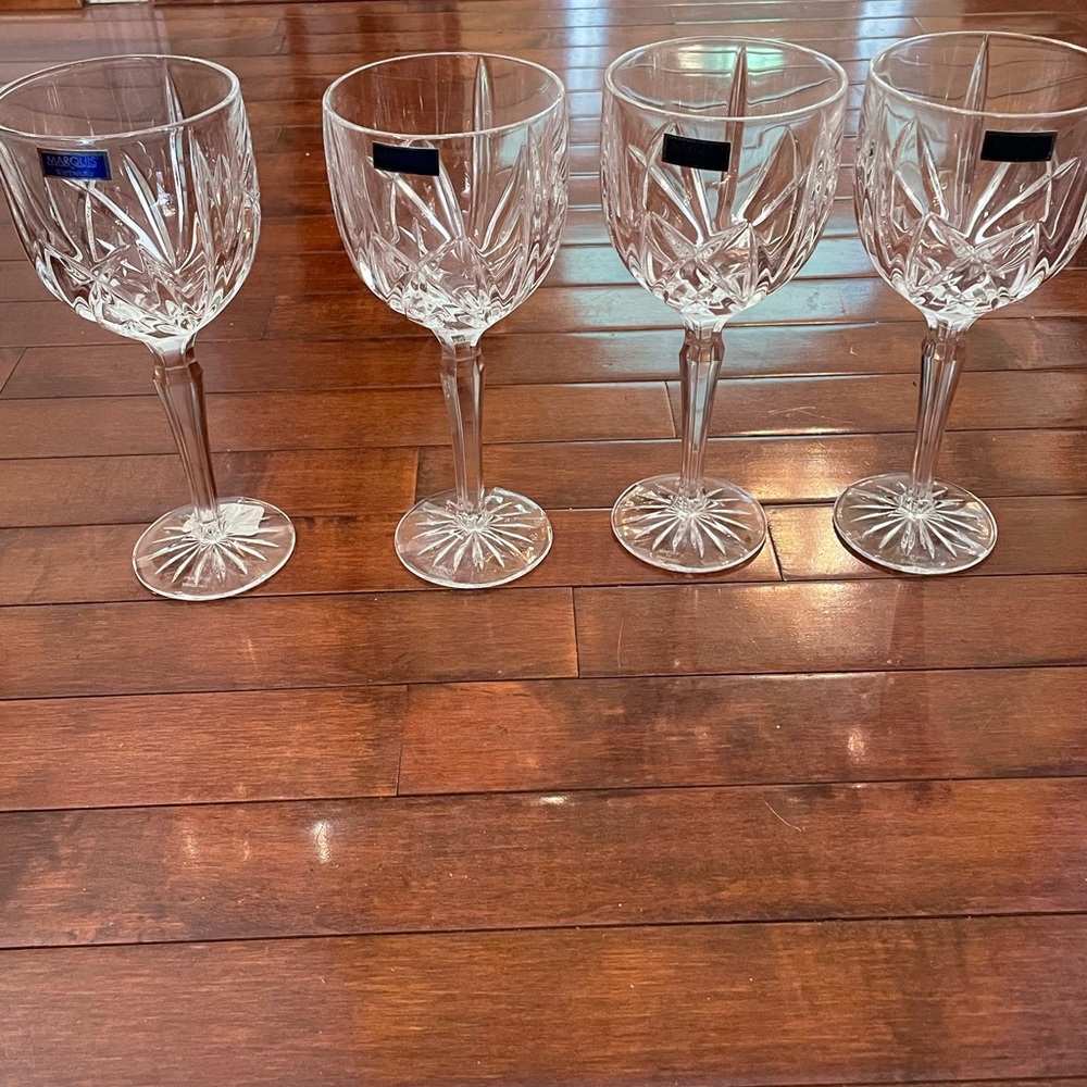Waterford Marquis Brookdale Crystal Goblets- Set of 4- New w/ Box